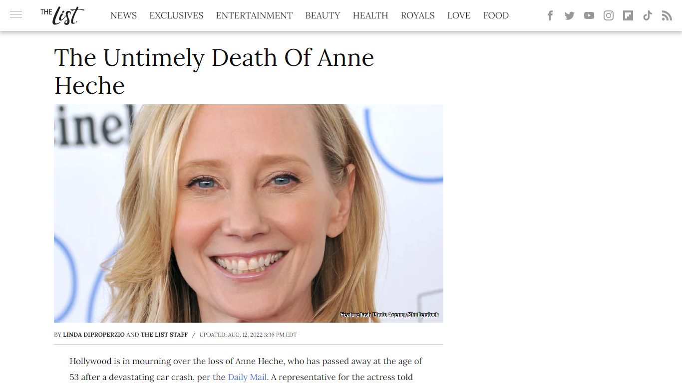 The Untimely Death Of Anne Heche